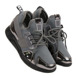 Sneakers senza lacci grigie grigio 2