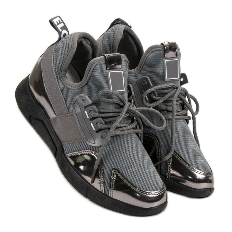 Sneakers senza lacci grigie grigio 2