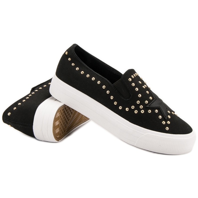 J. Star Sneakers Slip On Con Una Stella nero 1