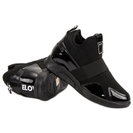 Sneakers slip-on con zeppa nero 1