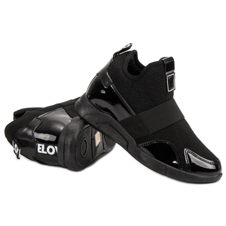 Sneakers slip-on con zeppa nero 1