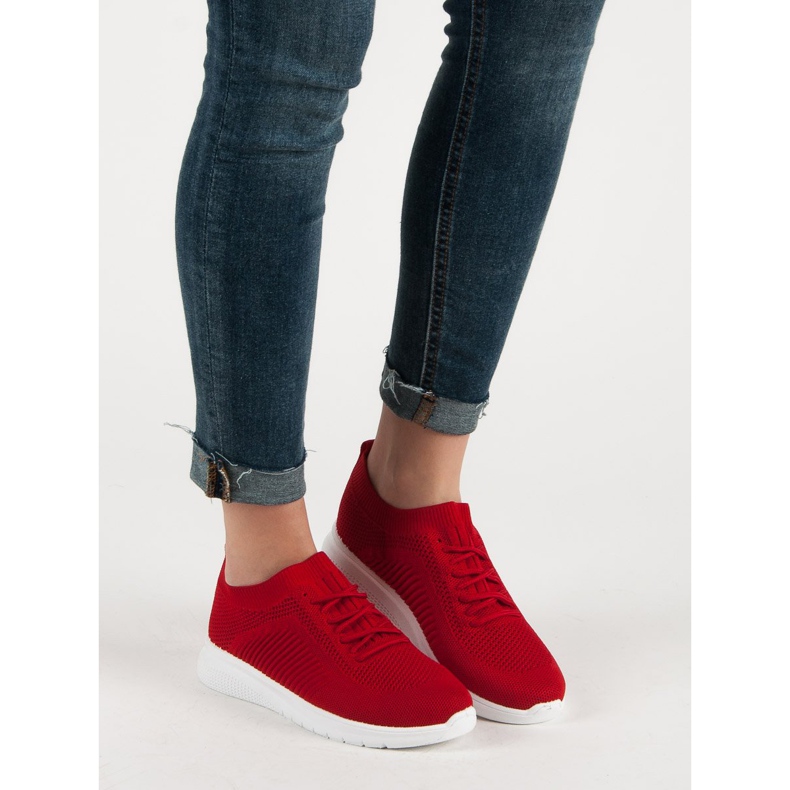 Primavera Calzature in tessuto leggero rosso 1