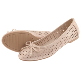Ballerine da donna American Club LU13 beige dorato d'oro 5
