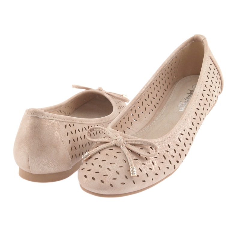 Ballerine da donna American Club LU13 beige dorato d'oro 4