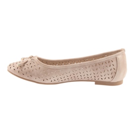 Ballerine da donna American Club LU13 beige dorato d'oro 2