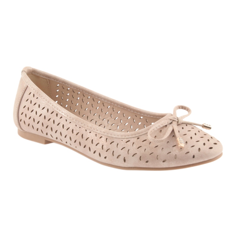 Ballerine da donna American Club LU13 beige dorato d'oro 1