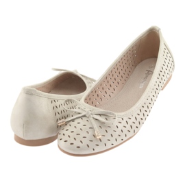 Ballerine da donna American Club LU13 beige chiaro 4