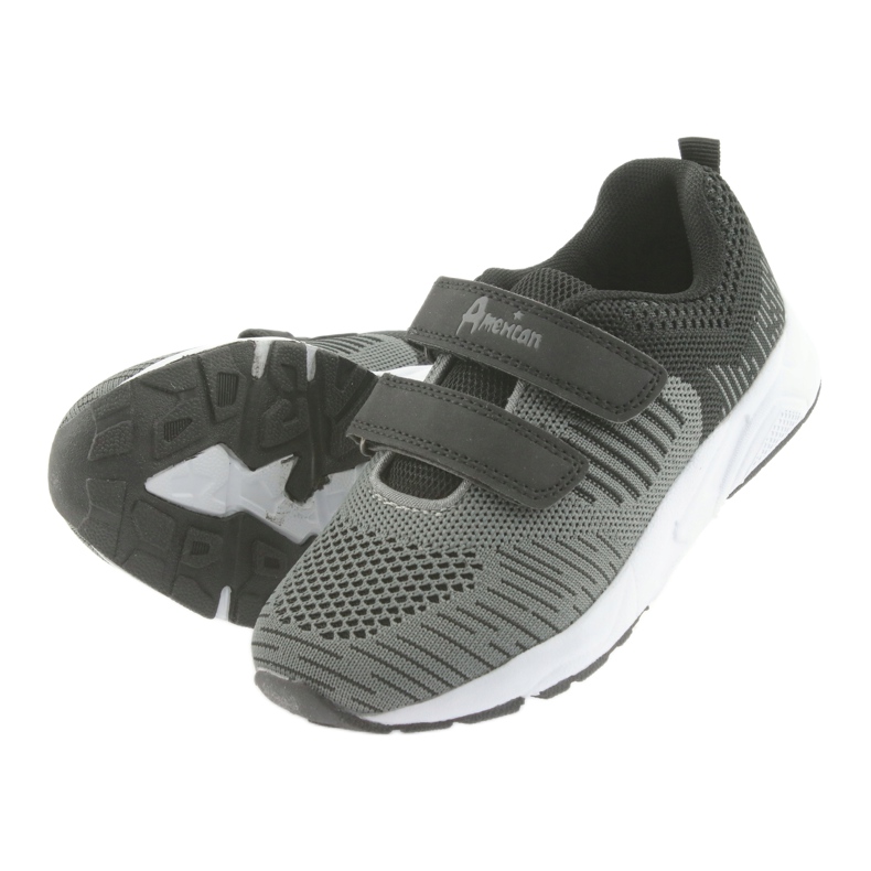 American Club Scarpe sportive americane con velcro CA05 nere nero grigio 5