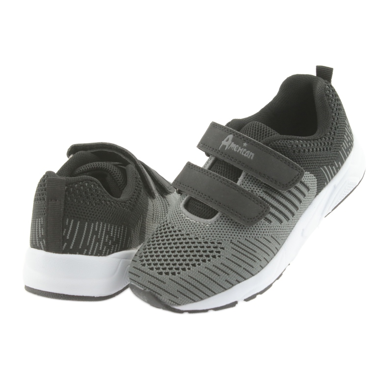 American Club Scarpe sportive americane con velcro CA05 nere nero grigio 4