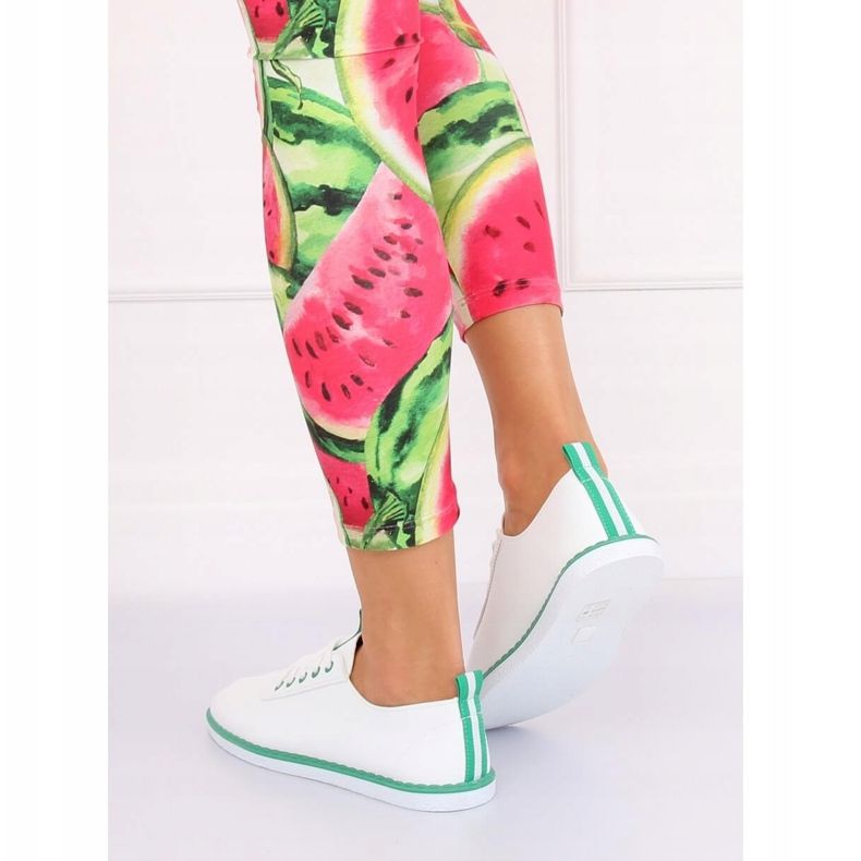 Sneakers da donna bianche e verdi XJ-2918 Green bianca 1
