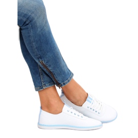Sneakers donna bianche e blu XJ-2918 L.BLUE bianco 2