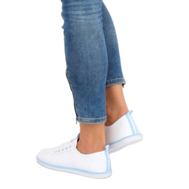 Sneakers donna bianche e blu XJ-2918 L.BLUE bianco 1