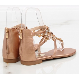 Sandali con pietre di champagne JH64P Champagne II-GAT rosa 1