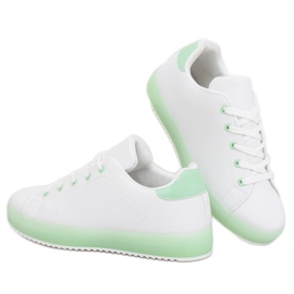 Sneakers da donna bianche e verdi 9118 Green bianco 1