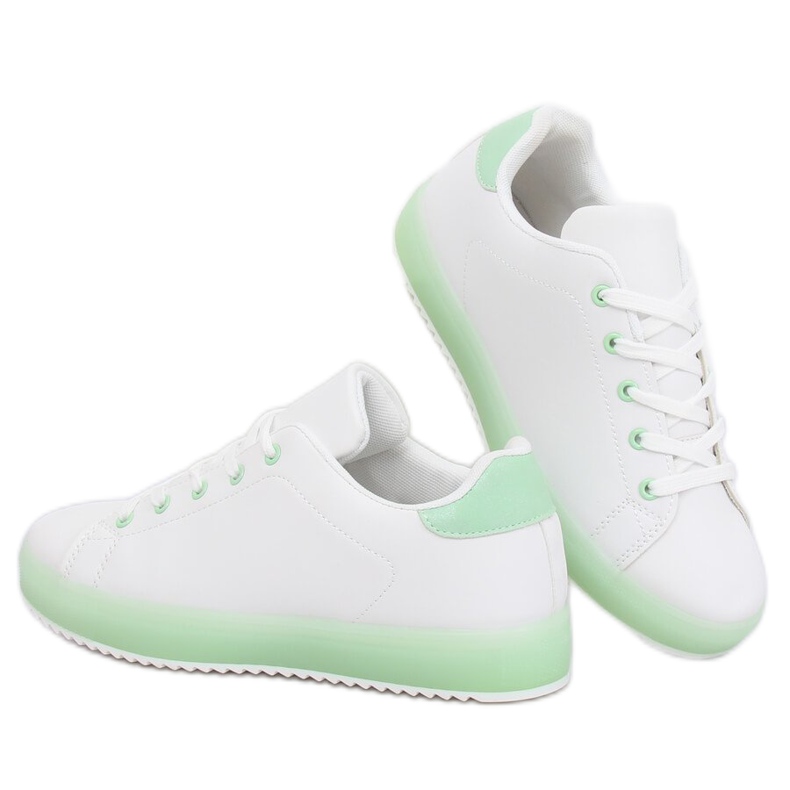 Sneakers da donna bianche e verdi 9118 Green bianco 1