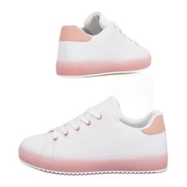 Sneakers da donna bianche e rosa 9118 Pink bianca 1