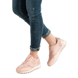 Scarpe sportive con cristalli rosa 2