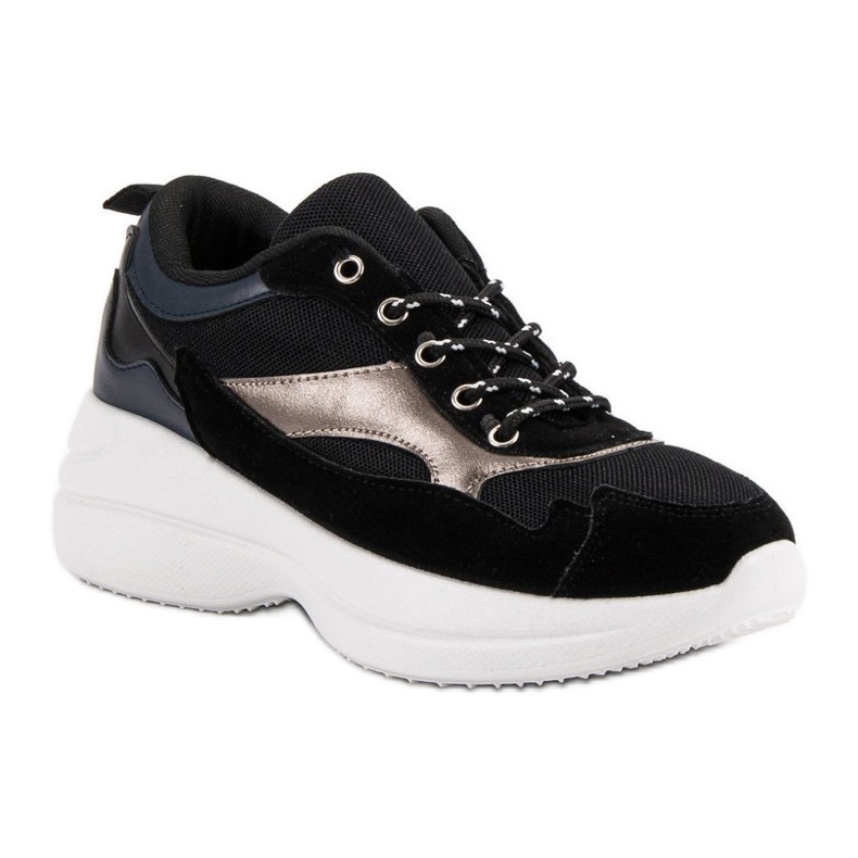 Calzature alla moda sulla piattaforma nero 1