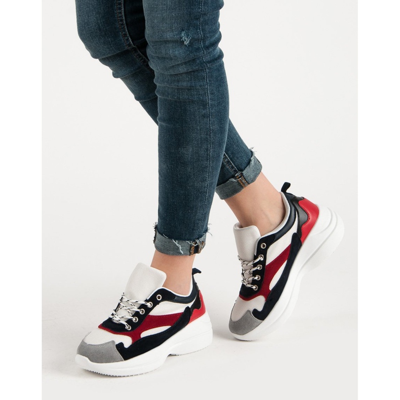 Calzature alla moda sulla piattaforma bianca multicolore 2