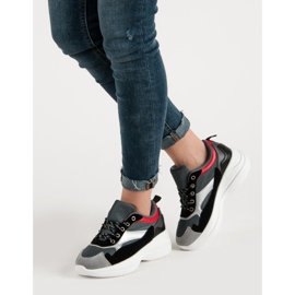 Calzature alla moda sulla piattaforma grigio multicolore 2