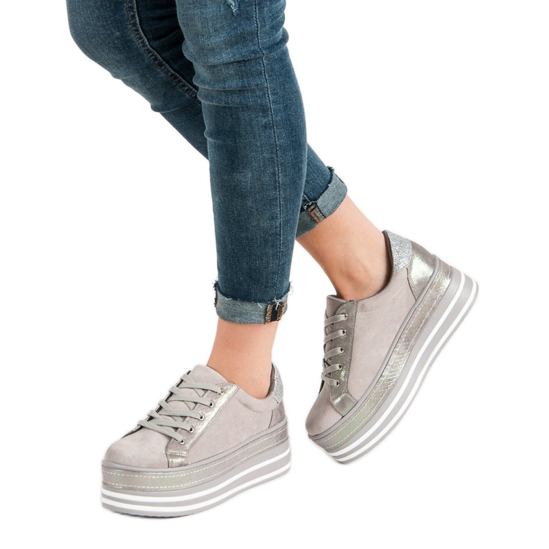 Weide Scarpe Da Ginnastica Sulla Piattaforma grigio 2