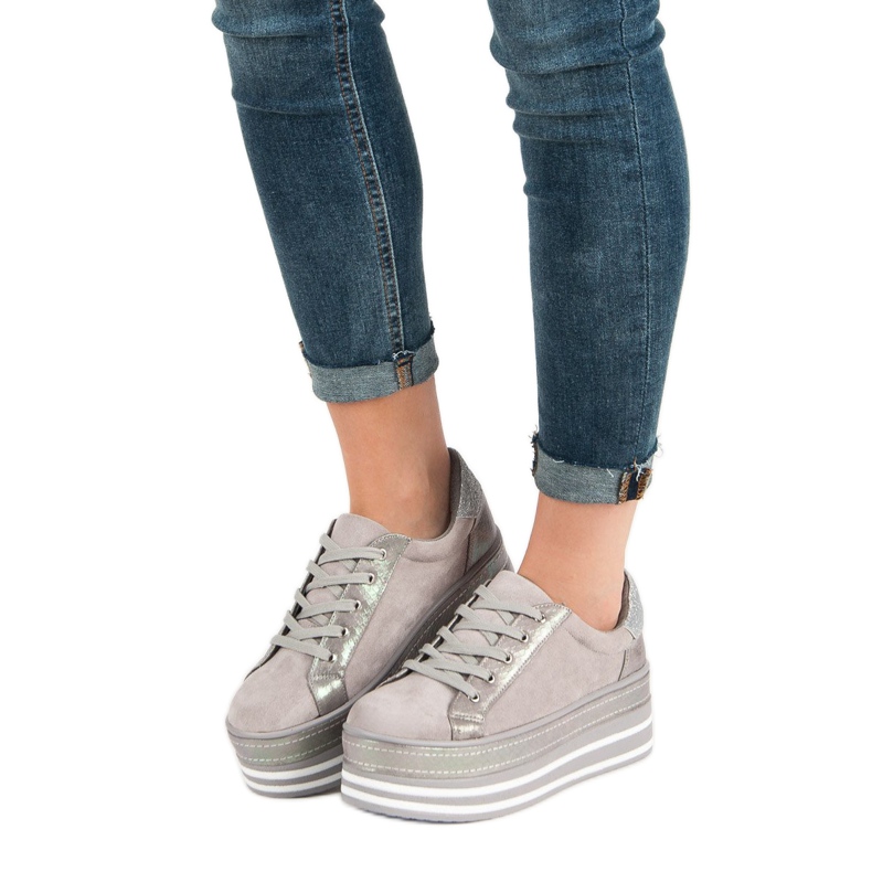 Weide Scarpe Da Ginnastica Sulla Piattaforma grigio 1