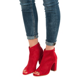 Nio Nio Stivali open toe traforati rosso 1
