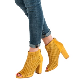 Nio Nio Stivali open toe traforati giallo 2