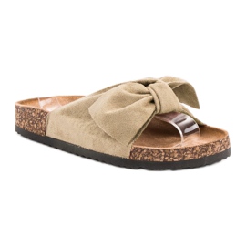 Anesia Paris Pantofole in pelle scamosciata marrone 1