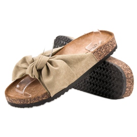 Anesia Paris Pantofole in pelle scamosciata marrone 2