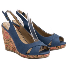 Corina Sandali etnici alla moda blu 1