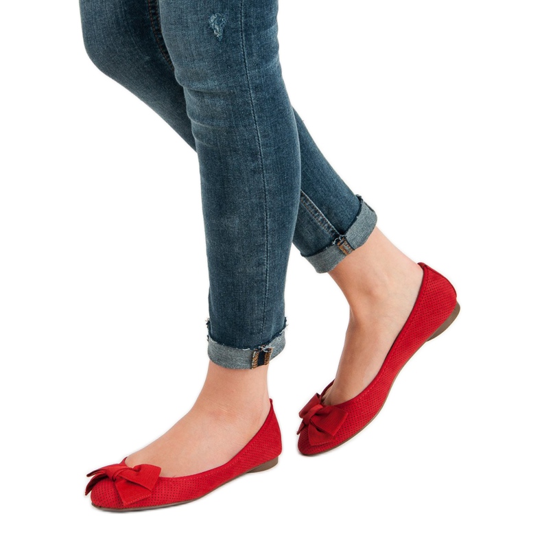 Corina Ballerine rosse traforate rosso 1