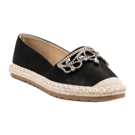 Ideal Shoes Espadrillas Nere Con Ornamenti nero 1