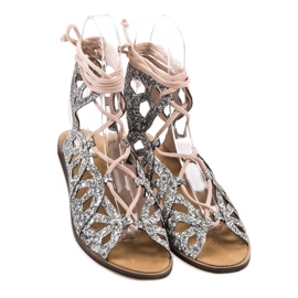 Corina Sandali glitterati grigio 1