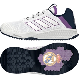Adidas Rapida Turf Real Madrid FC Jr BA9699 scarpe bianco bianco 1