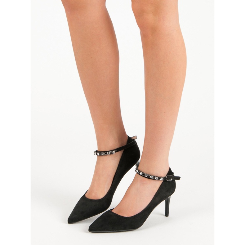 Fama Scarpe col tacco in camoscio nero 1