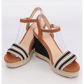 Sandali neri con zeppa 9068 Black marrone nero 1