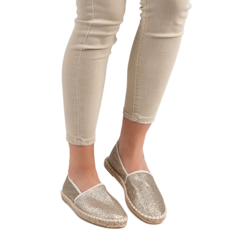 Cm Paris Espadrillas dorate glitterate d'oro 2