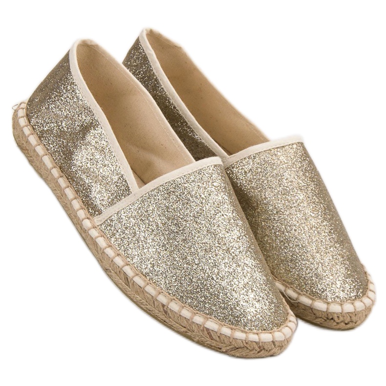 Cm Paris Espadrillas dorate glitterate d'oro 1