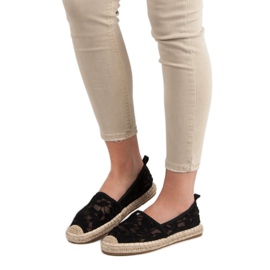 Lucky Shoes Espadrillas di pizzo nero 1