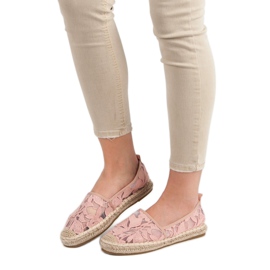 Lucky Shoes Espadrillas di pizzo rosa 1