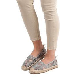 Lucky Shoes Espadrillas di pizzo grigie grigio 2