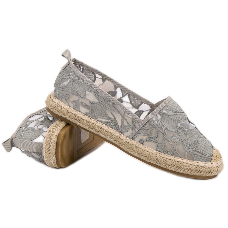 Lucky Shoes Espadrillas di pizzo grigie grigio 1
