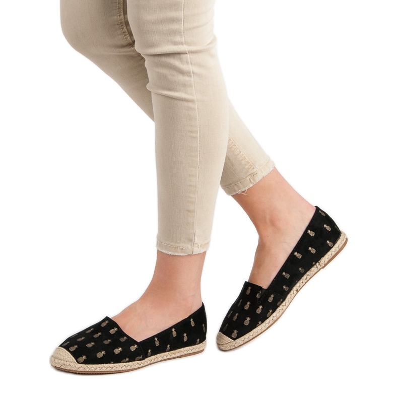 Lucky Shoes Espadrillas Nere In Ananas nero 2