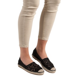Lucky Shoes Espadrillas di pizzo nero 1