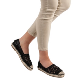 Lucky Shoes Espadrillas di pizzo nero 2