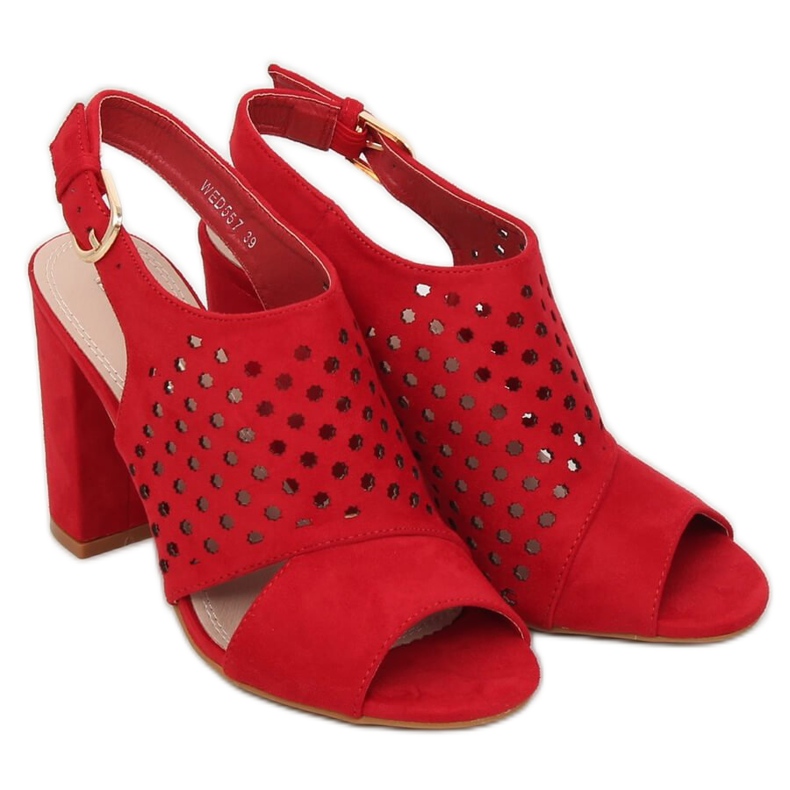 Sandali rossi traforati WED557 Rojo rosso 2