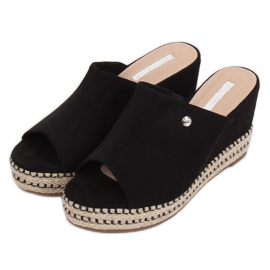 Pantofole nere nere con zeppa MW-3M65 Black nero 1