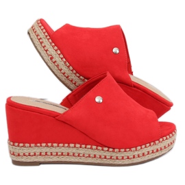 Pantofole rosse con zeppa MW-3M65 Rosse rosso 1