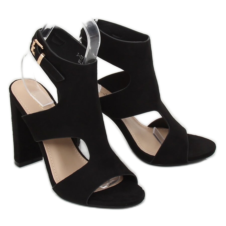 Sandali neri sul post J-8711 Black nero 1